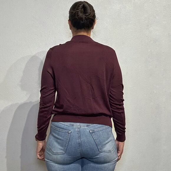 Zara Burgundy Knit Sweater Sz M - Picture 8 of 10